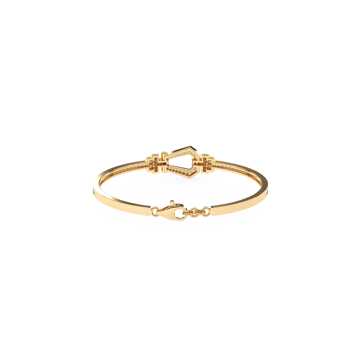 Kite shape bracelet with Diamonds in Size Small in Rose Gold